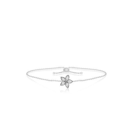 Marquise Diamond Flower Bracelet 9mm, Hawaiian Inspired  Bracelet, KPB-0014/ WG