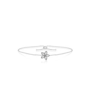 Marquise Diamond Flower Bracelet 9mm, Hawaiian Inspired  Bracelet, KPB-0014/ WG