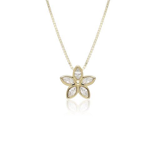 Marquise Diamond Flower Pendant 11mm, Hawaiian Inspired  Pendant, KPP-0019