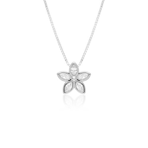 Marquise Diamond Flower Pendant 11mm, Hawaiian Inspired Pendant, KPP-0019/ WG