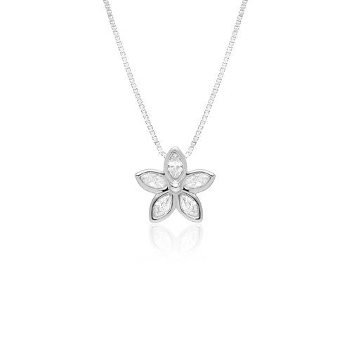 Marquise Diamond Flower Pendant 11mm, Hawaiian Inspired Pendant, KPP-0019/ WG