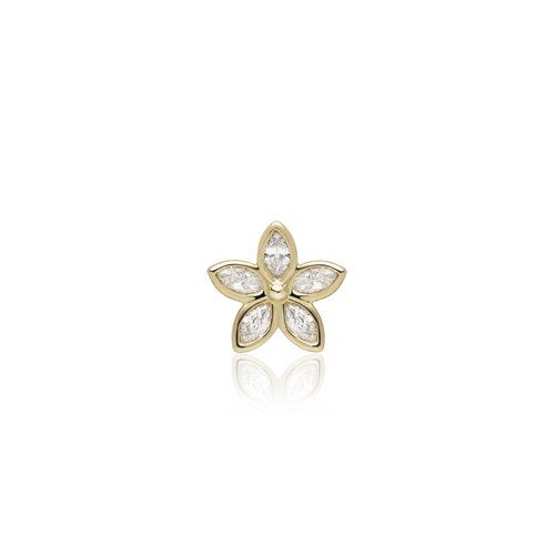 Marquise Diamond Flower Pendant 12mm, Hawaiian Inspired  Pendant, KPP-0020