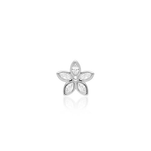 Marquise Diamond Flower Pendant 12mm, Hawaiian Inspired Pendant, KPP-0020/ WG