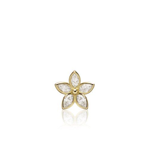 Marquise Diamond Flower Pendant 13mm, Hawaiian Inspired  Pendant, KPP-0021