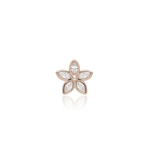 Marquise Diamond Flower Pendant 13mm, Hawaiian Inspired Pendant, KPP-0021/ RG