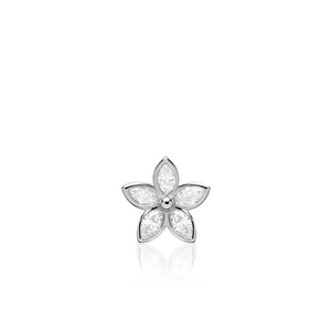 Marquise Diamond Flower Pendant 13mm, Hawaiian Inspired Pendant, KPP-0021/ WG