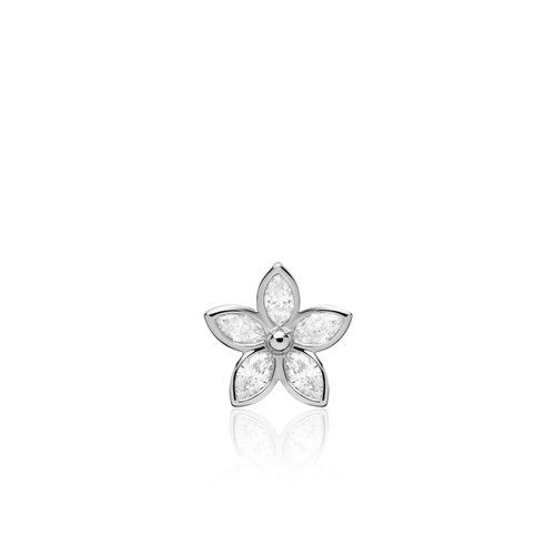 Marquise Diamond Flower Pendant 13mm, Hawaiian Inspired Pendant, KPP-0021/ WG