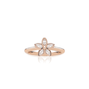 Marquise Diamond Flower Ring 12mm, Hawaiian Inspired  Ring, KPR-0014/ RG