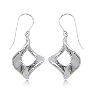 Marquise Twist Drop Earrings - Sterling Silver