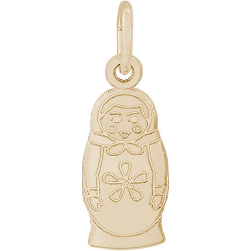 Matryoshka Doll 2 Sided Charm - Gold Plated