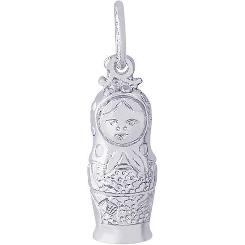 Matryoshka Doll Small Charm - Sterling Silver