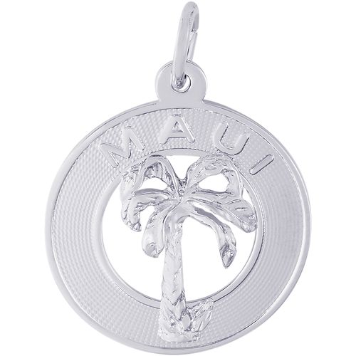 Maui Palm Charm - Sterling Silver