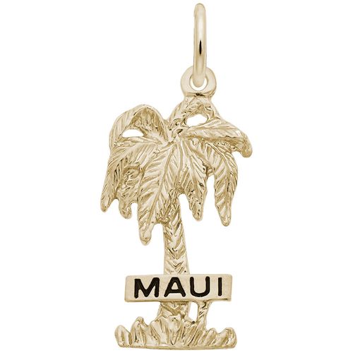 Maui Palm Tree Charm Gold Plated - 10-1551