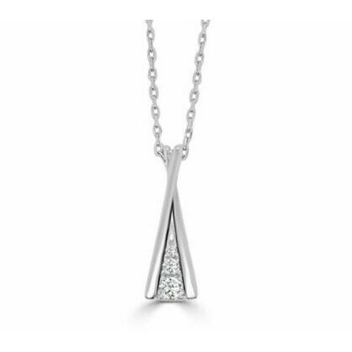 Medium Deco  Lines  Half Diamond Pendant