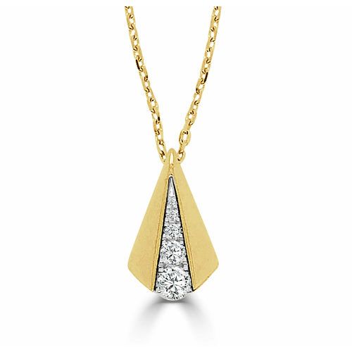 Medium Deco Shield Diamond Pendant