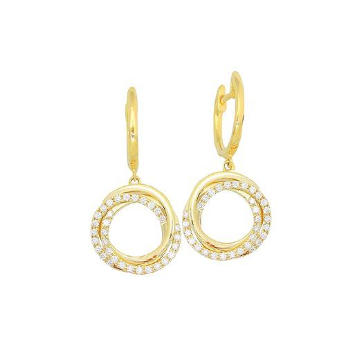 Medium Diamond Flat Tri Halo Earrings
