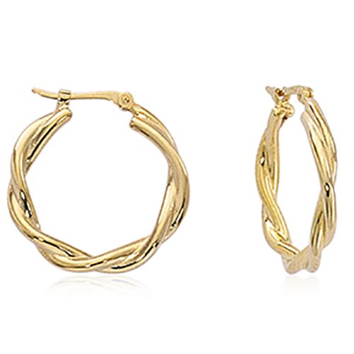 Medium Double Twist Hoop Earrings - 14K Yellow Gold