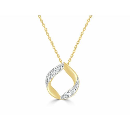 Medium Halo Kiss Half Diamond Pendant