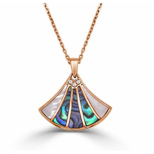 Medium  Hera  Diamond With Abalone & White Mother Of Pearl Pendant