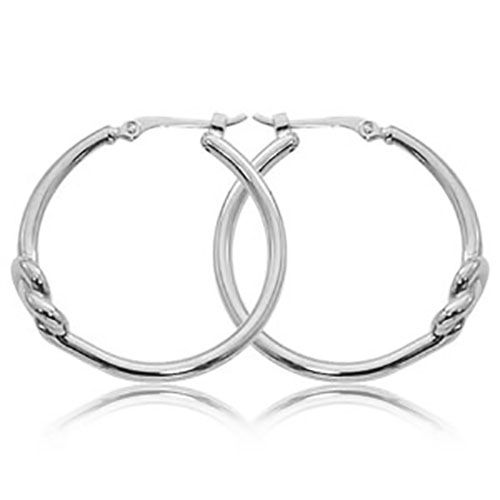 Medium Knot Hoop Earrings - Sterling Silver