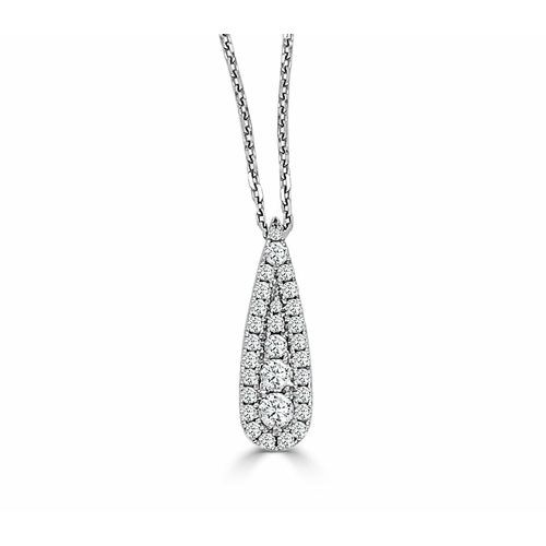 Medium Pear Shape Slim Drop Firenze II All Diamond Pendant