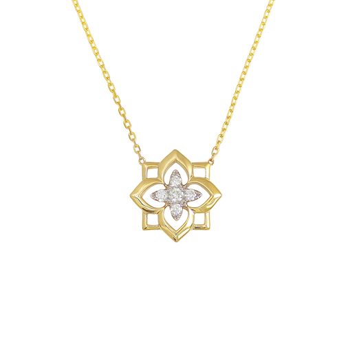Medium Rosette Half Diamond Pendant