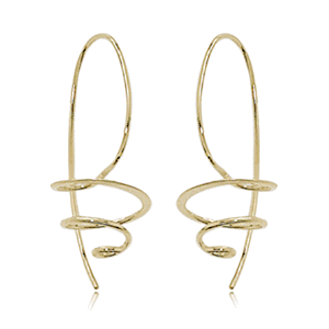 Medium Spiral Wire Drop Earrings - 14K Yellow Gold