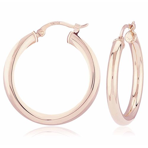 Medium Tube Hoop Earrings - 14K Rose Gold - 03-317R