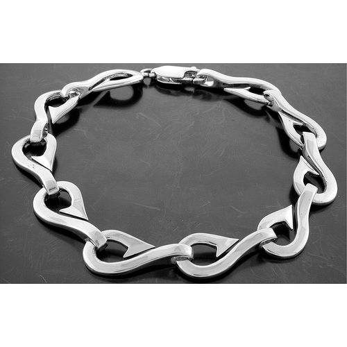Mens White Gold Multi Hooks Bracelet - BR004W