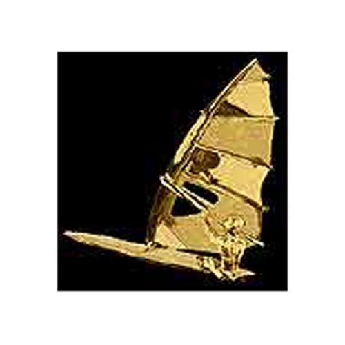 Mens Windsurfer Race Pendant - 14K Yellow Gold