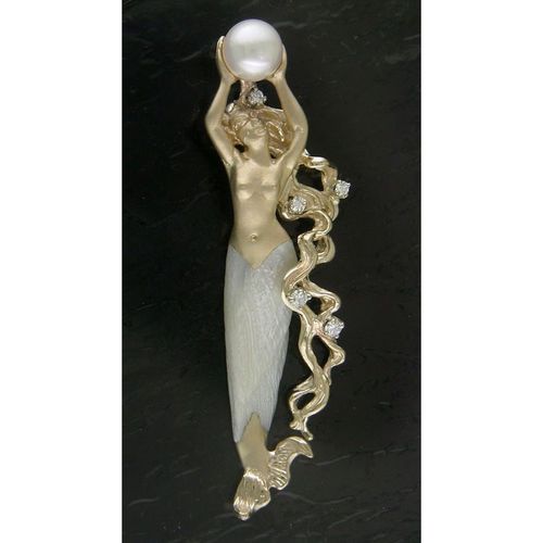 Mermaid Bahia Pendant - 14K Gold  - SD-M051-14K