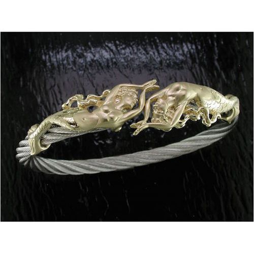 Mermaid Cuff Bracelet - 14K Gold 7.25 Inch  - SD-MB050