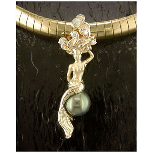 Mermaid Slide Pendant - 14K Gold  - SD-M020