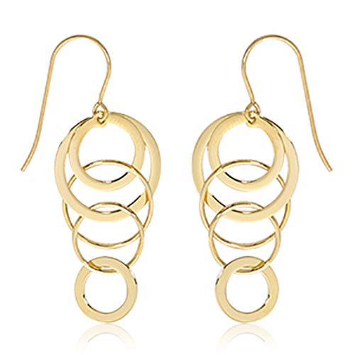 Mini Cascading Circles Drop Earrings - 14K Yellow Gold