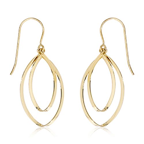 Mini Double Bottom Twist Drop Earrings - 14K Yellow Gold