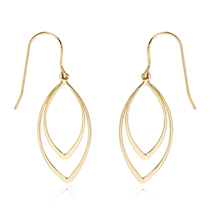 Mini Double Pointed Drop Earrings - 14K Yellow Gold
