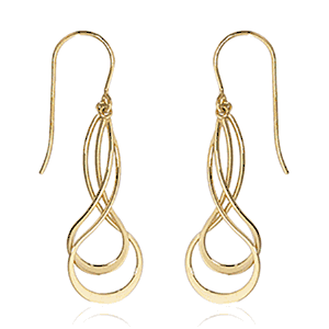 Mini Double Twist Pearshape Drop Earrings - 14K Yellow Gold
