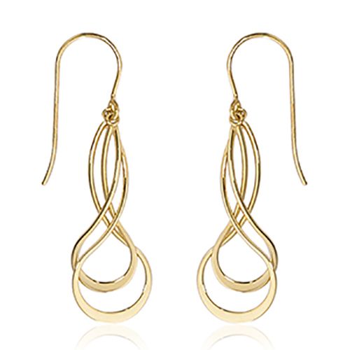 Mini Double Twist Pearshape Drop Earrings - 14K Yellow Gold