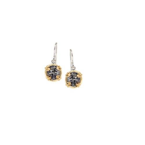 Mini Spanish Replica Coin Drop Earrings W/14ky Frame And Prongs  - TC2CESPAMINDROP
