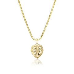 14K Yellow Gold Boutique Leaf Pendant