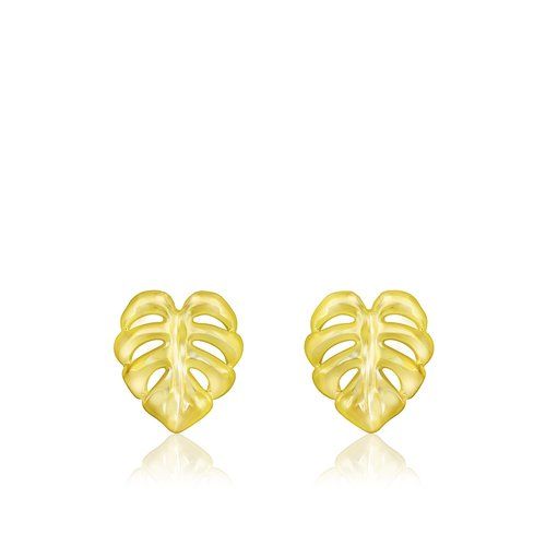 Monstera Stud Earrings