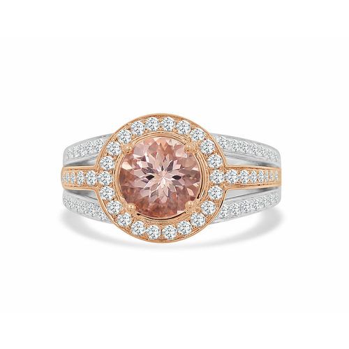 Morganite All Diamond Semi Mount Ring