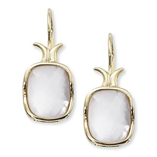Mother Of Pearl Checkerboard Earrings - 14K Yellow Gold - 90298MOP