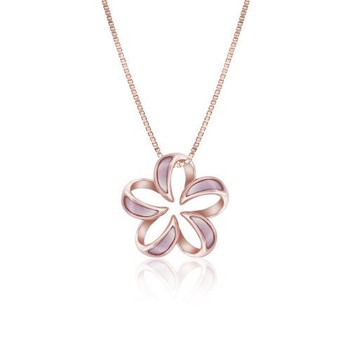 Mother of Pearl Floating Plumeria Pendant 15mm, Hawaiian Inspired Pendant, PCP-0050/ RG