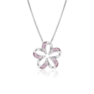 Mother of Pearl Floating Plumeria Pendant 15mm, Hawaiian Inspired Pendant, PCP-0050/ WG