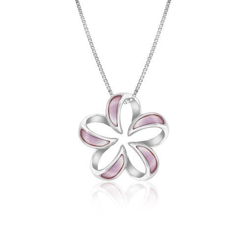 Mother of Pearl Floating Plumeria Pendant 18mm, Hawaiian Inspired Pendant, PCP-0051/ WG