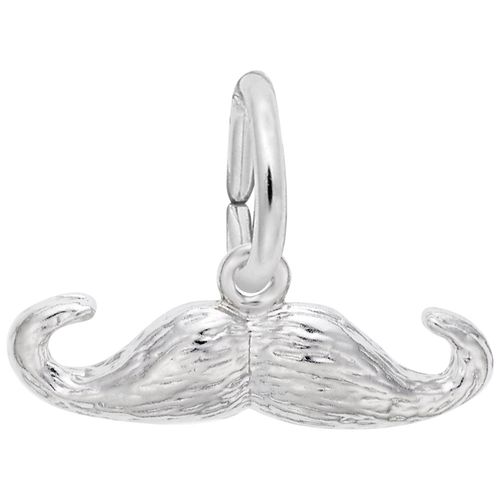 Moustache 3 Dimensional Charm - 14K White Gold - 10-1531-wg