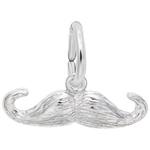 Moustache 3 Dimensional Charm - 14K White Gold - 10-1531-wg