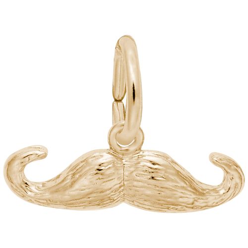 Moustache 3 Dimensional Charm - Gold Plated - 10-1531-gp