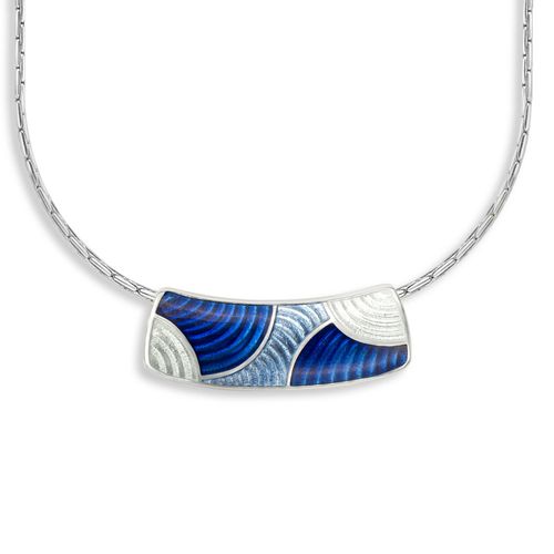 Multi Blue Rio Tube Necklace, Sterling Silver - NN0488B